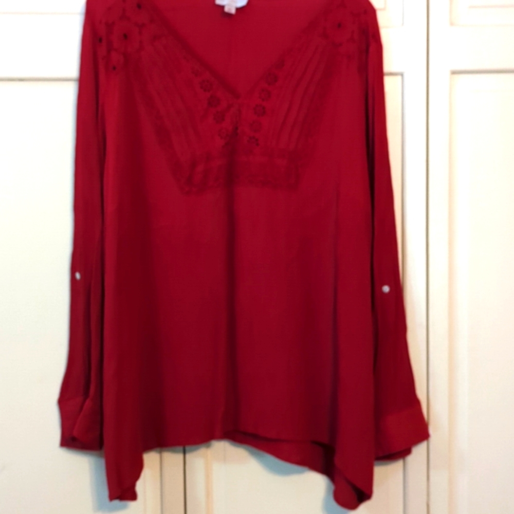 Ruby colored tunic
